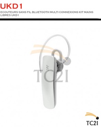 ECOUTEURS SANS FIL BLUETOOTH MULTI CONNEXIONS KIT MAINS LIBRES UKD1