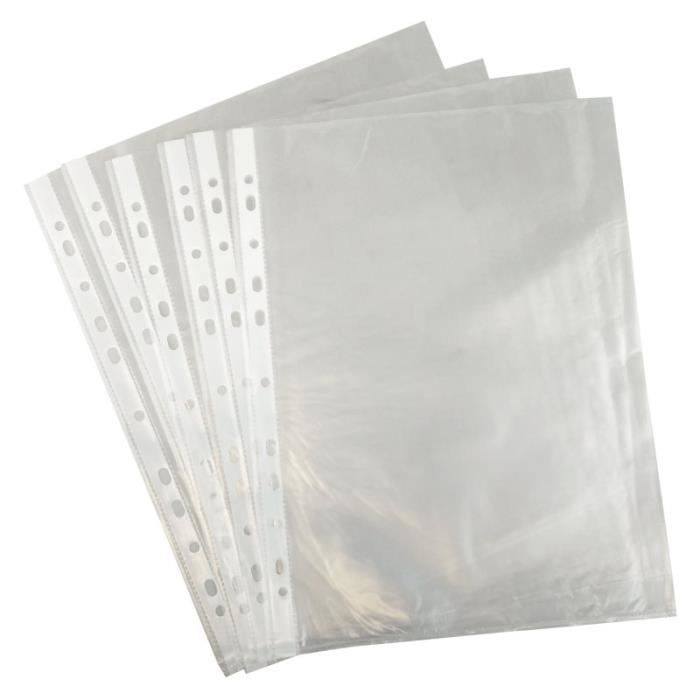 Chemises Plastique A4 Transparentes - Lot De 90, 31x22cm, Protection Documents